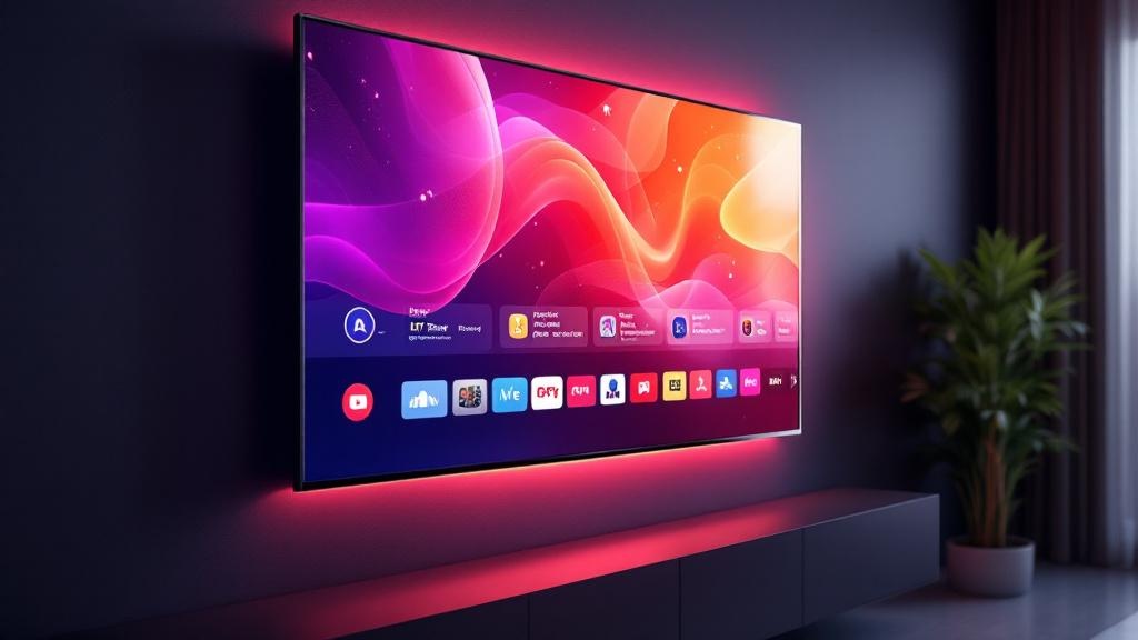 Smart-TV mit IPTV-Streaming — App-Tiles und VenneTV-Brand-Gradient